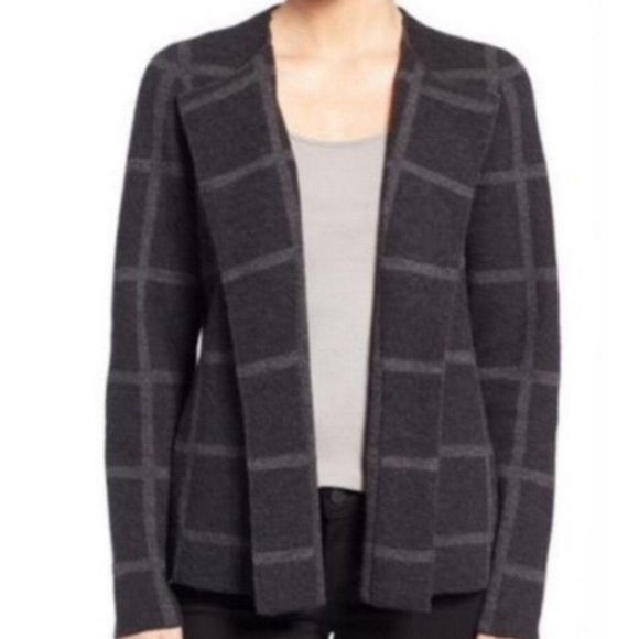 𝅺WINDOWPANE Plaid Open Front Cardigan - Picture 1 of 10